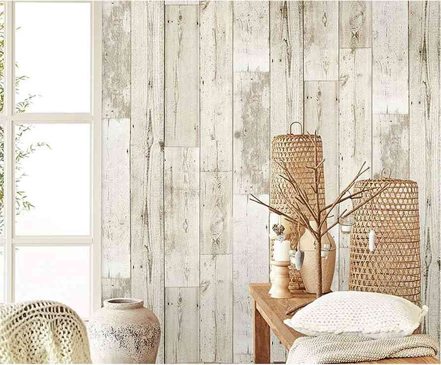Rustic Wood Planked Full Wall Stickers